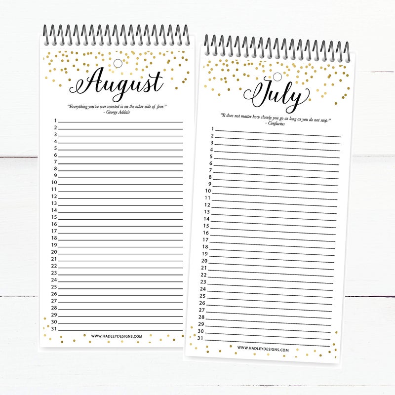 Hadley Designs Gold Perpetual Birthday, Anniversary, Special Event Reminder Calendar Book Journal for Important Family Date Day Wall Hanging, Mom Dutch Bday Birthdate Gift Card Planner Organizer - Image 3